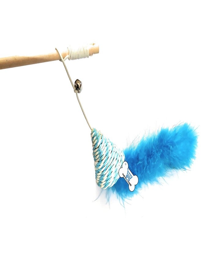 The DDS Store Feather Dog Cat Tease Toy with Bell Wooden Stick Toy for Cats - Image 3